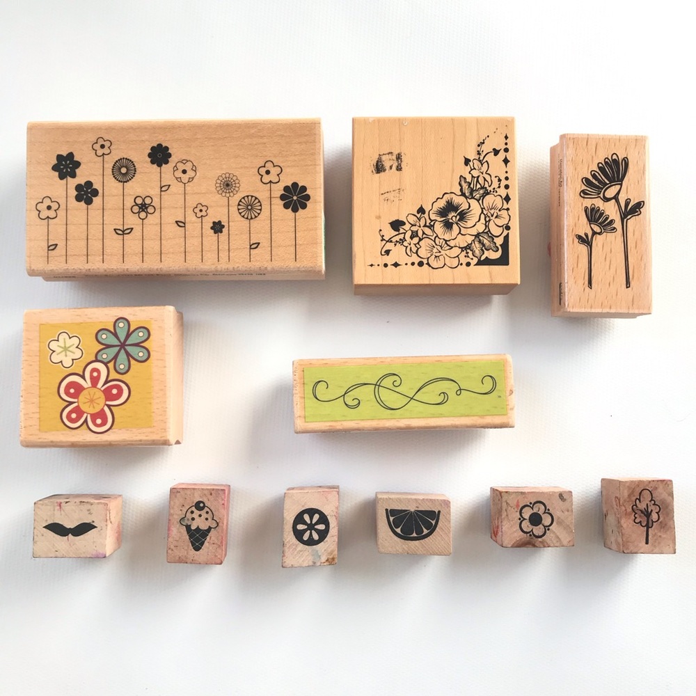 Rubber Stamps Scrapbook Card Floral Border Craft A